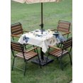thumbnail image 4 of Outdoor Tablecloth with Umbrella Hole for Patio/Picnic/Party/Camping, Navy Blue Spring Floral Waterproof Table Cloth Square Cover Washable, Farmhouse Butterfly Watercolor (54"x 54"), 4 of 8