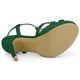 thumbnail image 5 of Sandalias de Tacón de Aguja con plataforma y correa en T Allegra K Verde 41, 5 of 6