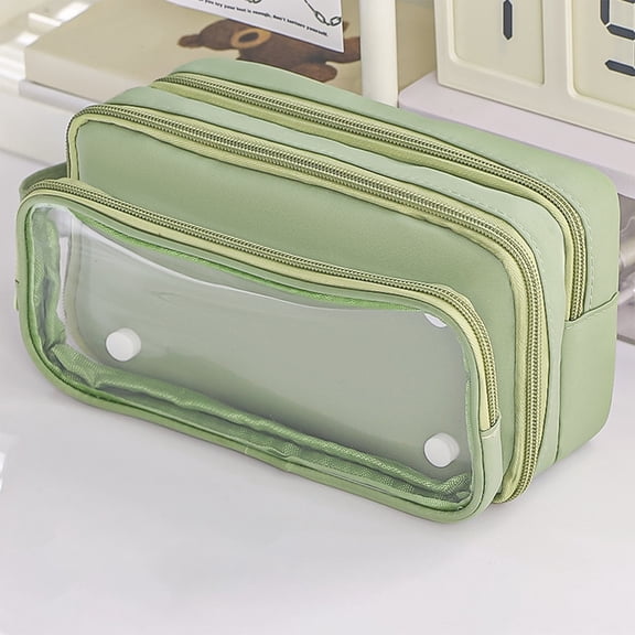 Nkmbld Pencil Case, Large Capacity Pencil Pouch with Zipper, Multiple Pockets, Portable Canvas Pencil Box Stationery Organizer for Office Supplies