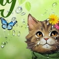 thumbnail image 5 of Spring Shower Curtain for Bathroom, Hellow Spring Cat Butterfly Floral Shower Curtain Set, Green Leaves Easter Fabric Shower Curtain Restroom Bathtub Decor Accessories with Hooks 72X 84 inch, 5 of 5