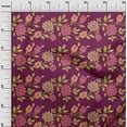 thumbnail image 2 of oneOone Polyester Lycra Dark Magenta Fabric Leaves & Flowers Floral Diy Clothing Quilting Fabric Print Fabric By Yard 56 Inch Wide, 2 of 4