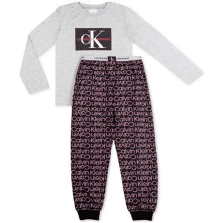 

Calvin Klein Big Boy s 2 Pc Brushed Pajamas Set Gray Size S
