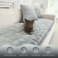 thumbnail image 3 of Eurhowing Thick Velvet Sofa Cover for Dogs and Cats, Fuzzy Fleece Non-Slip Couch Slipcover Pad, Washable Furniture Protector Mat, 28"×71", Light Gray, 3 of 8