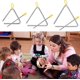 thumbnail image 5 of Instrumento de percusión de 3 piezas, juego de aprendizaje temprano para jardín de infantes, campanas de hierro triangulares de percusión de 4 pulgadas, 5 pulgadas y 6 pulgadas Rojo Verde, 5 of 5