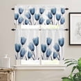 thumbnail image 2 of Blue Tulip Kitchen Curtains and Valances Set, Minimalist Modern Flower Plant Art Rod Pocket Window Valance 18 Inch Window Curtain Panels for Living Room Bedroom Laundry, 27.5x24in, 3 Pieces, 2 of 7