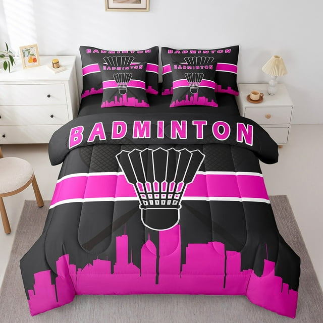YST Teen Girls Badminton 7-Piece Sports Comforter Set, Twin Size