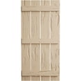 thumbnail image 3 of Ekena Millwork 23 1/2"W x 78"H Rustic Four Board Spaced Board-n-Batten Pecky Cypress Faux Wood Shutters (Per Pair), Primed Tan, 3 of 11