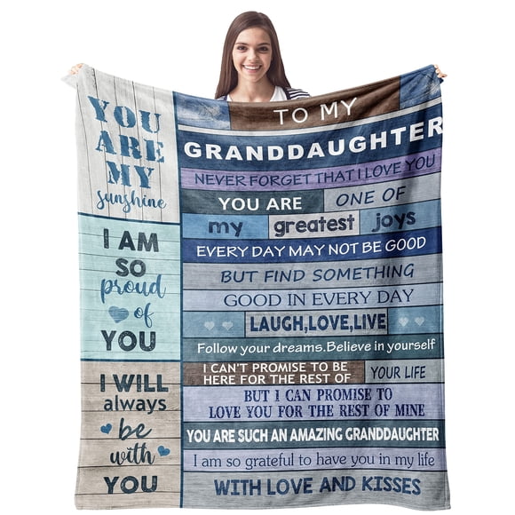 XZYG Granddaughter Gifts from Grandma Blanket I am so Proud of You laugh Love Live Fleece Blanket(30*40inch)