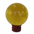 thumbnail image 1 of Boule de Cristal Jaune avec Support en Bois, 1 of 1
