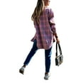 thumbnail image 5 of Kiapeise Womens Shirt Flannel Casual Long Sleeve Fall Blouse Tops with Check Pattern Pockets, 5 of 6