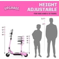 thumbnail image 4 of Maxtra E120 Folding Electric Scooter with Removable Seat for Kids Ages 6-12, 155LBS Max Load, Up to 10mph, Pink, 4 of 10