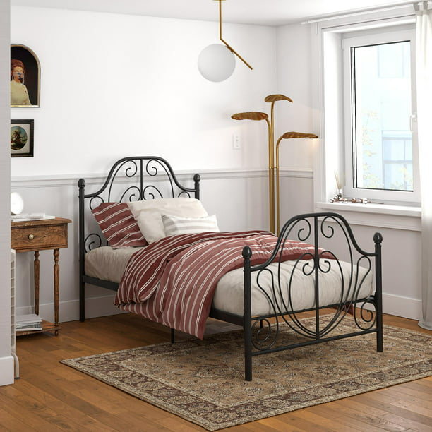 Dhp Ivorie Metal Bed Twin Size Frame, Are Metal Bed Frames Adjustable In Height