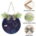 thumbnail image 2 of SKYSONIC Independence Day Welcome Sign for Front Door,All Seasons Welcome Wreath Porch Hanging Decoration for Farmhouse Wall Home Holiday Decoration - 11.8x11.8in, 2 of 7