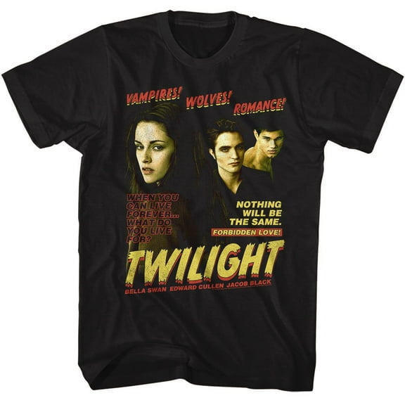 Twilight Vampire Wolves Romance Black Adult T-Shirt 2Xlt