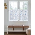 thumbnail image 2 of Blue Flower 2 Panel Kitchen Curtains for Small Windows, Watercolor Floral Botanical Line Drawing Print Bathroom Tier Curtain, Short Window Treatment for Bedroom/Living Room 55"x24", 2 of 6