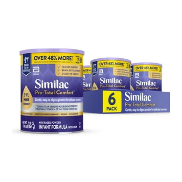 Similac Pro-Total Comfort Powder Baby Formula, 29.8-oz Value Can, Pack of 6