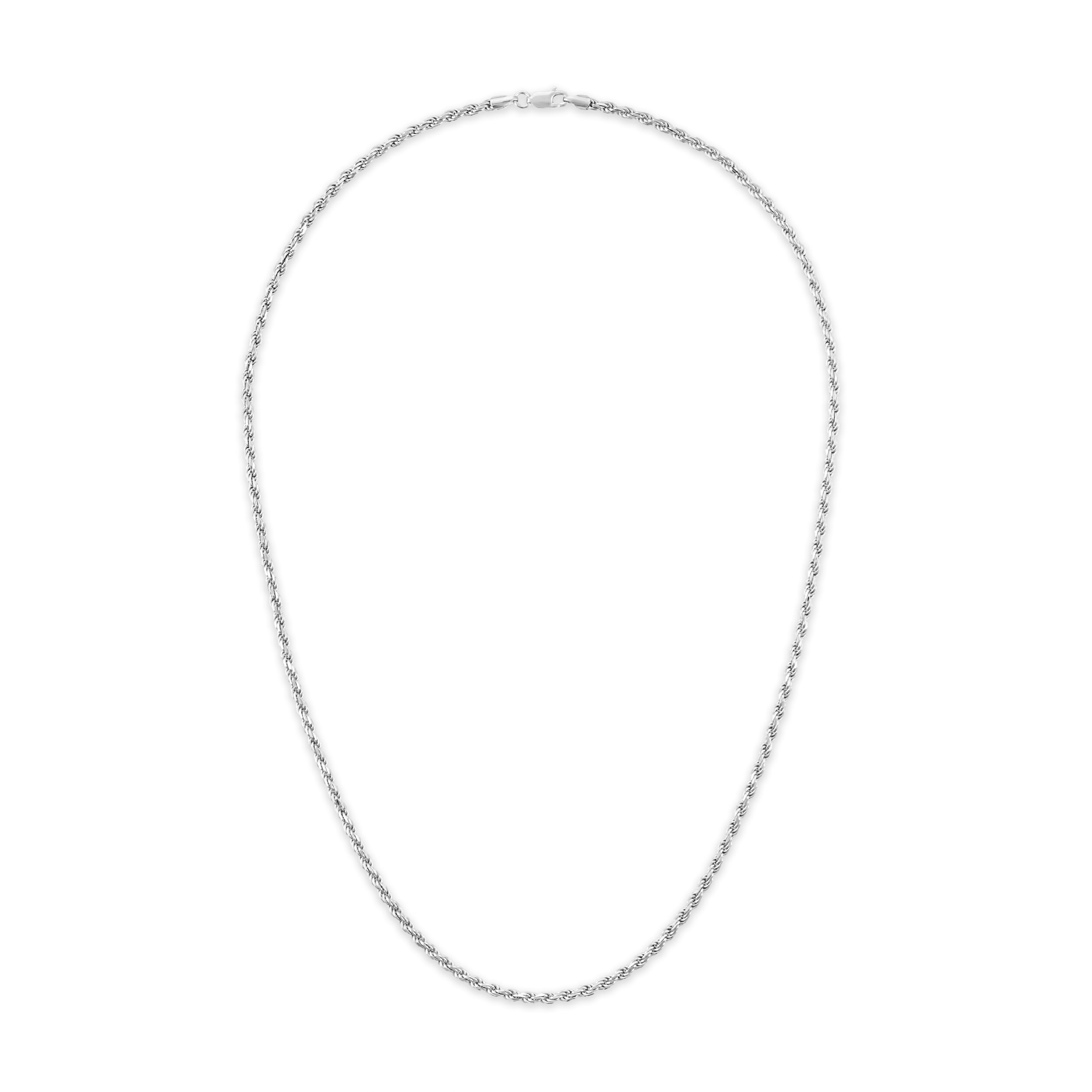 Brilliance Fine Jewelry Italian Sterling Silver 2.8mm Rope Chain Necklace, 22"