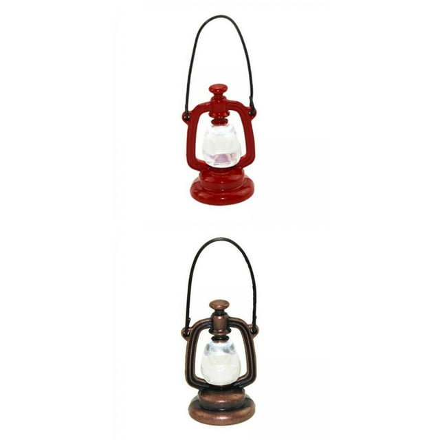 2 piezas de lámpara de aceite para casa de 1/12 modelo en miniatura decoración regalos para niños