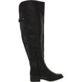 thumbnail image 2 of SUN STONE Womens Black Stretch Gore Cushioned Wide Calf Round Toe Block Heel Zip-Up Boots Shoes 7.5, 2 of 3