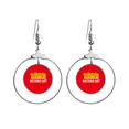 thumbnail image 1 of Día Nacional nación fuerte Los pendientes cuelgan del aro de la joyería del círculo de la gota Unbranded M, 1 of 3