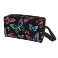 thumbnail image 2 of Goofa Rainbow Butterflies Printed Toiletry Bag with Handle,Large Capacity Travel Makeup Cosmetic Bag for Women, Carry on Airport Airline Compliant Bag, 2 of 9