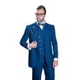 thumbnail image 2 of Statement Wool Suit Men's Sapphire Blue Wide Leg Pants Florence By Alberto Nardoni Brand Designer, 2 of 3