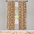 thumbnail image 4 of Ambesonne Snail Window Curtains, Marine Mollusk Grunge Pattern, Each 28" W x 95" L, Pale Brown and White, 4 of 4