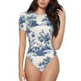 thumbnail image 1 of Fotbe Vintage Floral 1 Body de Mujer con Cuello Redondo y Mangas Cortas, Sin Mangas Ajustado, Suave, Cómodo y Básico-Large, 1 of 7