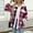 Hot Pink, variant on Fleece Jacket for Women Fall Winter Sherpa Jacket Plaid Warm Faux Fur Coat
