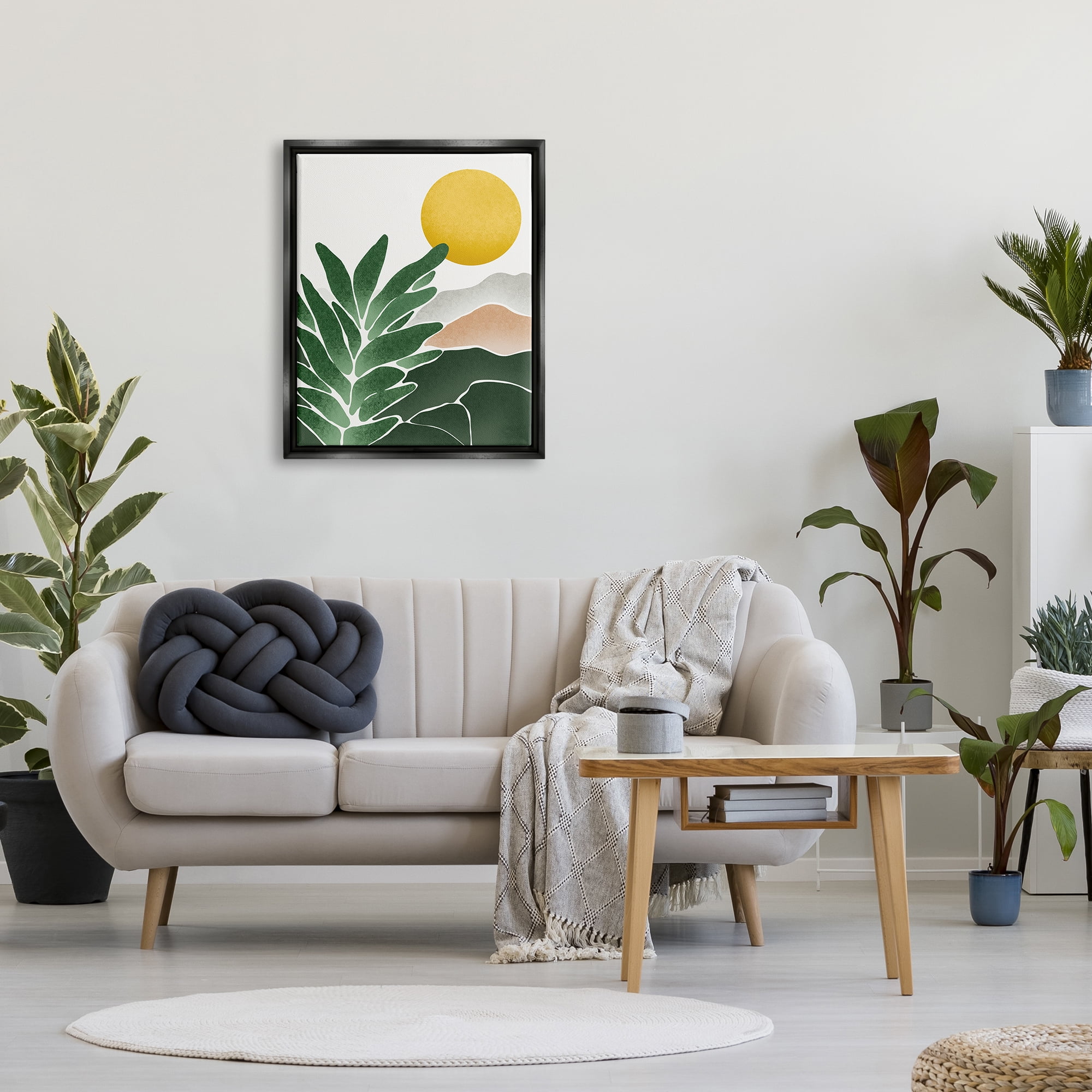 Stupell Industries Sunny Hills Botanical Nature Scene Botanical & Floral Painting Black Floater Framed Art Print Wall Art