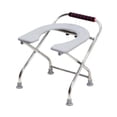 thumbnail image 2 of Asiento de inodoro plegable, cómodo taburete de inodoro portátil para personas mayores Estante, 2 of 8