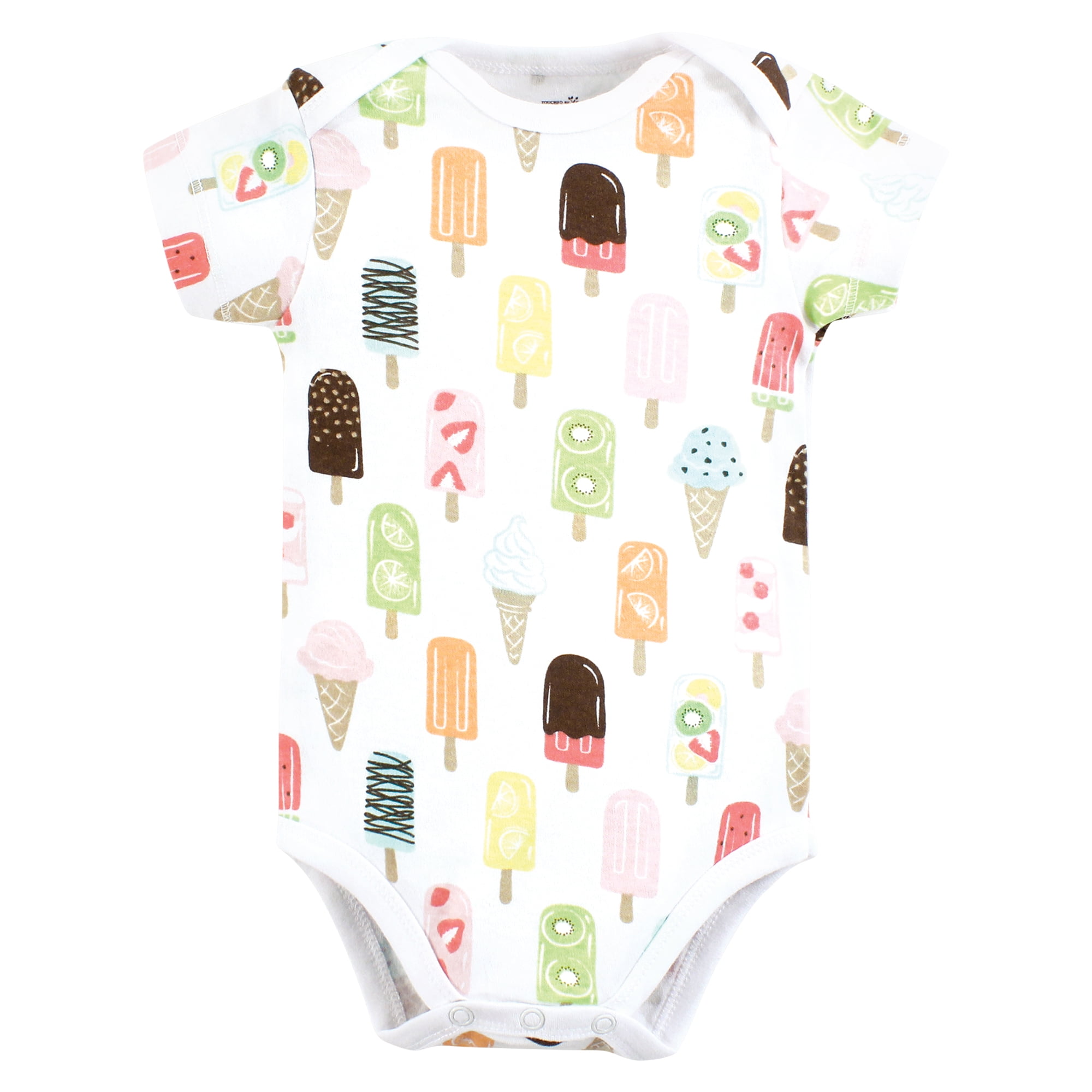 Touched by Nature Unisex Baby Organic Cotton Bodysuits, Popsicle, 18-24 Months