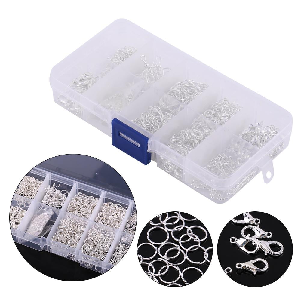 Tebru Jewelry Making Kit,Jewelry Making Starter DIY Kit Ball Head Pins Earring Hooks Handmake Accesories Silver, Earring Hooks Kit
