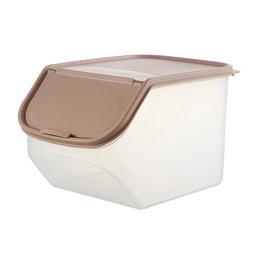 Farfi Clear Kitchen Rice Storage Box Grain Cereal Dispenser Food ...
