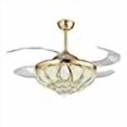 thumbnail image 3 of N/B 42 Inch Modern Gold Crystal Chandelier Fan with Retractable Blades Ceiling Fan with Light LED and Remote Control Indoor Fan Suitable for Dining Room Bedroom, 3 of 4