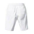 thumbnail image 4 of Coorders George Men’s Elastic Waist Cargo Shorts, Lightweight Linen Loose Fit Drawstring Short with Pockets, White, XL, 4 of 9