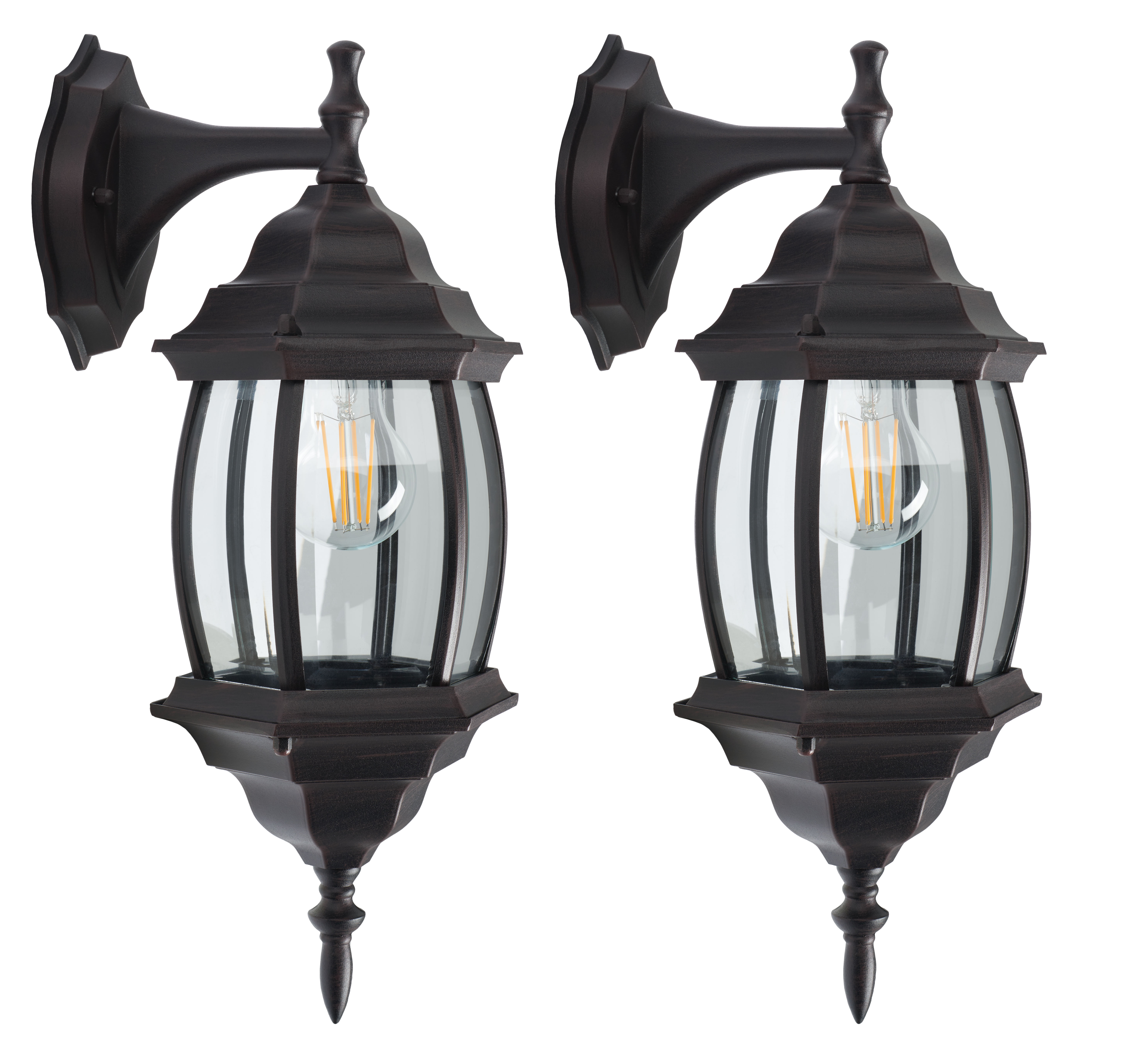 SAFAVIEH Grazia 2-Light A19 Oil Rubbed Bronze Steel Wall Sconce with Rust Shade, Set of 2