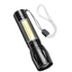 thumbnail image 4 of Linterna portátil de 10 W, alta luminosidad, recargable por USB, negra, compacta y ligera para iluminación exterior., 4 of 14