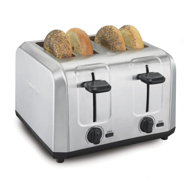 Tostadora Hamilton Beach 4 Rebanadas Acero Inoxidable Apagado Automático Doble Control Independiente 1500 W