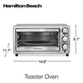 thumbnail image 2 of Hamilton Beach 4-Slice Toaster Oven with 5 Cooking Modes (Bake, Broil, Keep Warm Toast & Bagel) with Stay On & Auto Shutoff, 2 Rack Positions, 1100 W, 2 of 8