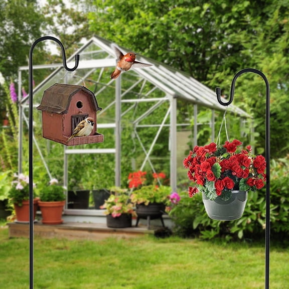 Bird Feeders,Hanging Bird Feeder,48IN Hook Iron Crafts Outdoor Rust Proof Courtyard Insertion Hook Detachable Hook,Window Bird Feeders for Outdoors,Bird House Pole