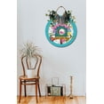 thumbnail image 4 of Eveokoki Home Sweet Home Spring Sign Front Door Porch Decorations, Round Rustic Wood Hanging Sign for Farmhouse Porch Outdoor Home Holiday Front Door Sign Decor, 4 of 5