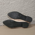 thumbnail image 6 of Womens Beige Loafers Slip On Shoes Pointed Toe Vegan Faux Leather with Gold Buckle & Pearl Low Block Heel Casual Work Flat Shoes,Size 37, 6 of 9