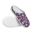 thumbnail image 3 of Picia white Skull Flower for Women's Lamb-hug Comfy Fleece House Slippers Memory Foam, Slip-on House Shoes Indoor Outdoor-44/45, 3 of 7