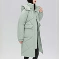 thumbnail image 4 of Patlollav Womens Denim Outwear Loose Long Sleeve Cotton-Padded Jacket Long Frock Coat, 4 of 6