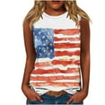 thumbnail image 2 of Frostluinai American Flag Tank Top Women Sleeveless USA Flag T Shirts Crew Neck 4th of July Shirts Plus Size Holiday Party Tanks, 2 of 5