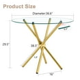 thumbnail image 4 of Tcbosik Round Tempered Glass Dining Table for 2-4 Person, 36.6 inch Small Kitchen Table with Metal Legs for Living Room, Gold, 4 of 8