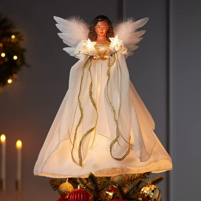 UL 10 Light Black Angel Tree Topper