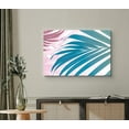 thumbnail image 1 of PixonSign Canvas Print Wall Art Teal & Pink Transparent Palm Leaf Collage Floral Wilderness Drawings Modern Art Tropical Closeup Colorful Multicolor Cool for Living Room, Bedroom, Office - 32"x48", 1 of 5
