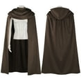 thumbnail image 4 of Hvyesh Medieval Cloak with Hood Renaissance Cape Halloween Hobbit Costume, 4 of 5
